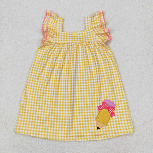 3.21 GSD2012 RTS TODDLER CLOTHES EMBROIDERY PENCIL GIRL SUMMER DRESS BACK TO SCHOOL CLOTHES