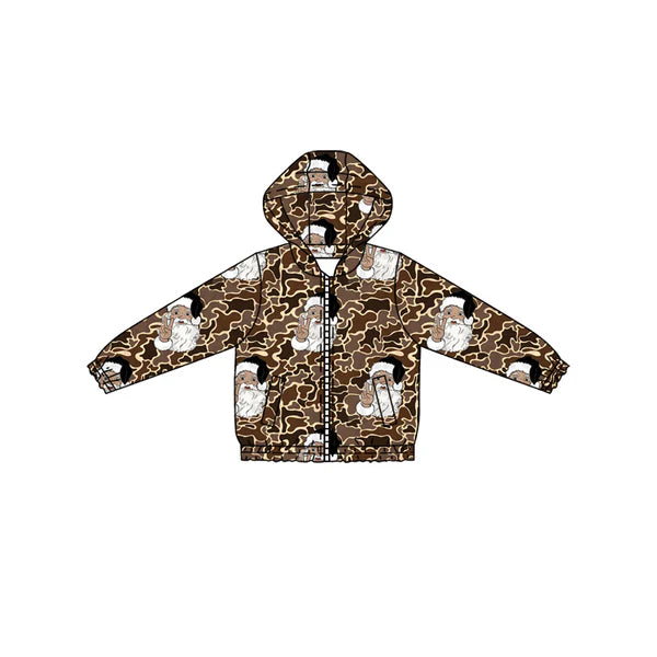 8.28 BT1344 Baby Boys Brown Camo Santa Christmas Pockets Zipper Jackets Top Preorderer（副本）