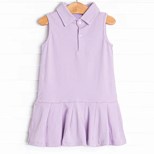 6.7 GSD2635 Baby Girls Sleeveless Button Lavender Knee Length Dresses Preorder