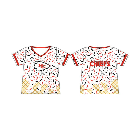 6.9 Custom Moq 3 Baby Boys KC Cheif Short Sleeve Drips Tee Shirts Tops