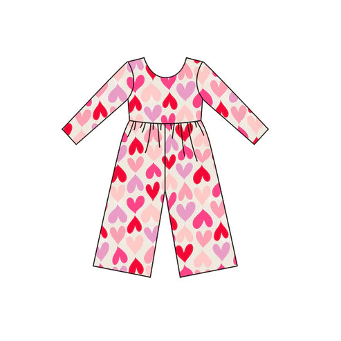 9.29  LR2711 Baby Girls Colorful Bows Pants Valentine Jumpsuits Preorder