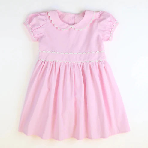 4.3 GSD2317 Baby Girls Pink Short Ruffle Sleeves Knee Length Dresses Preorder