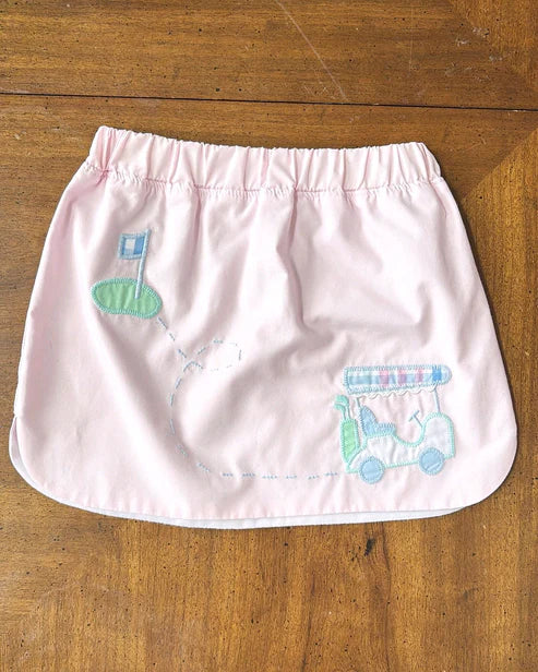 4.1 GLK0071 Baby Girls Pink Golf Flag Print Skirts Preorder