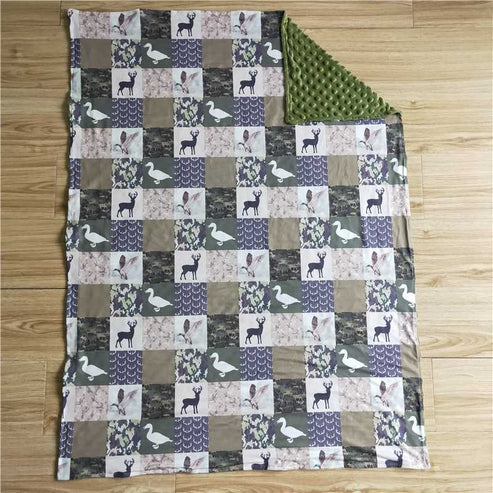 3.10  Sibling Baby Kids Children Hunting Deers Ducks Minky Blankets
