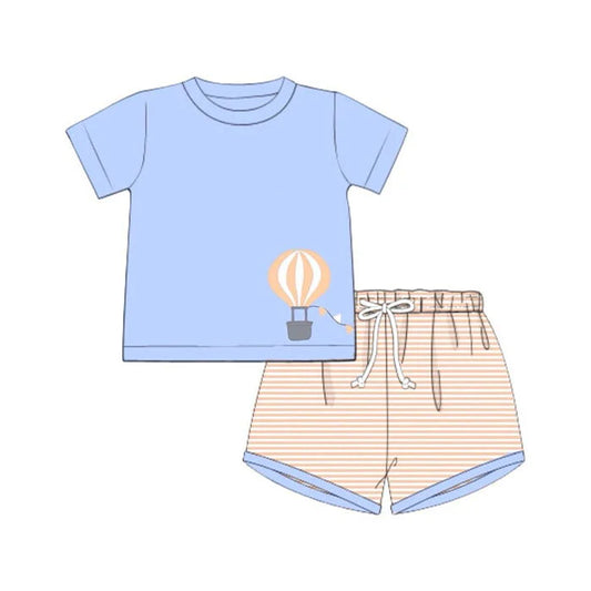 11.25 MOQ:5pcs BSSO1718 pre-order baby boy clothes hot air balloon toddler boy summer outfit