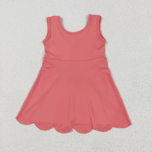 5.27 GSD2350 Baby Girls Peach Sleeveless Yoga Active Knee Length Dress