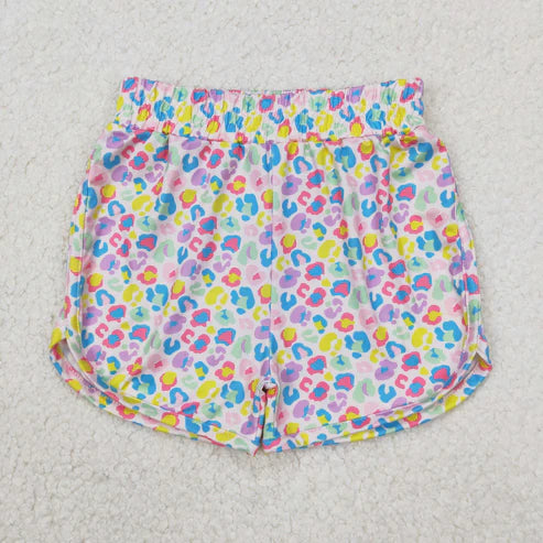 3.30 SS0475 Baby Girls Colorful Leopard Sport Shorts Bottoms