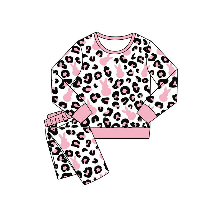 11.14 MOQ：5pcs GLP3142 pre-order toddler girl clothes rabbit print girl easter set