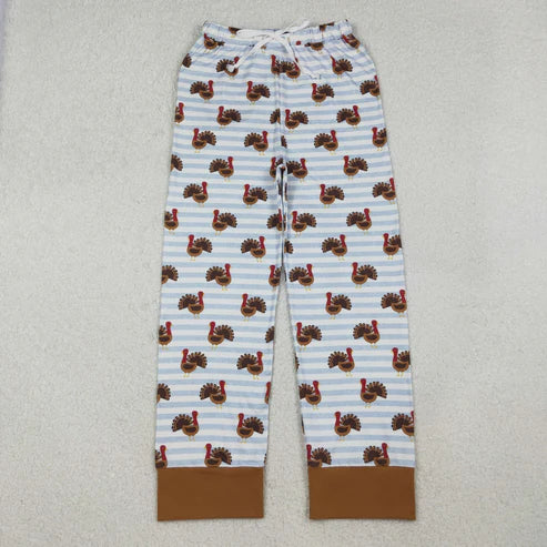 10.16 P0516 Adult Women Thanksgiving Turkey Bottom Pants Pajamas