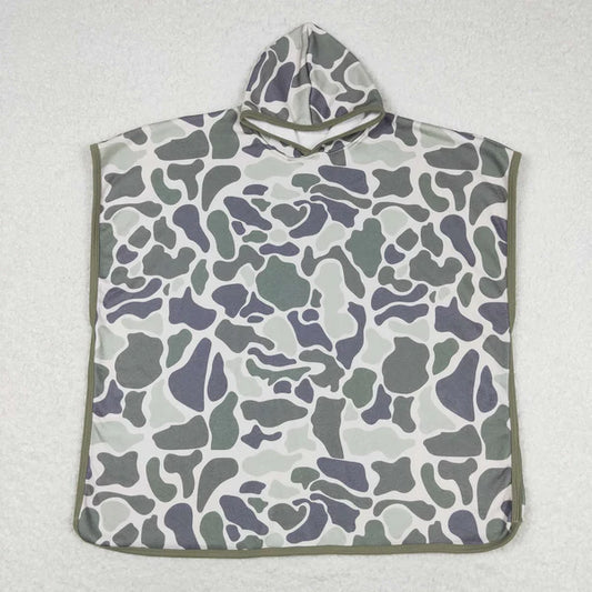 L-3.3 S0326 Beige green camouflage hooded bathrobe