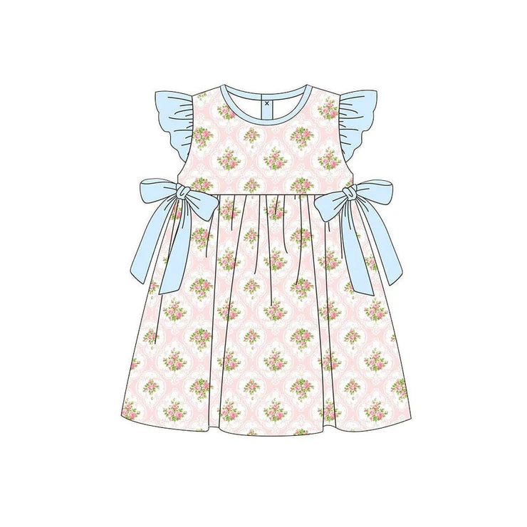 11.29 MOQ:5pcs GSD3250 pre-order toddler girl clothes floral girl summer dress