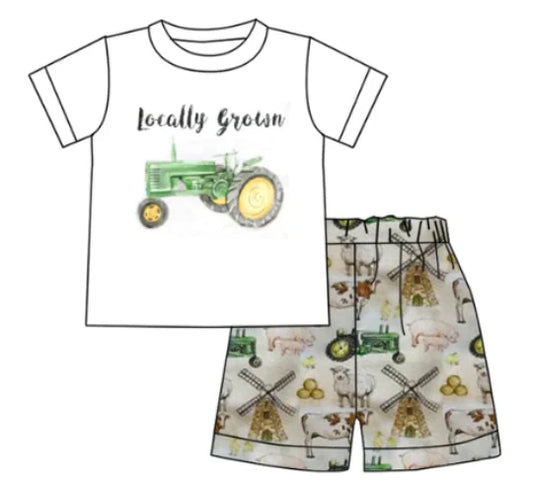 5.12 Boys Farm Truck Short Sleeve Shorts Set