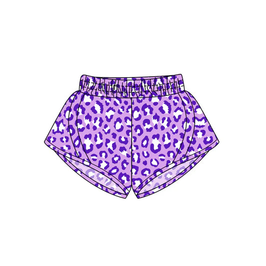 3.27 SS0501 Baby Girls Purple Leopard Yoga Shorts Bottoms Preorder