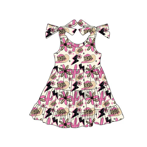 4.21  GSD2468 Baby Girls Strap Flowers Hats Knee Length Dresses Preorder