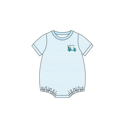 7.28  SR3188 Baby Boys Blue Short Sleeves Golf Rompers Preorder