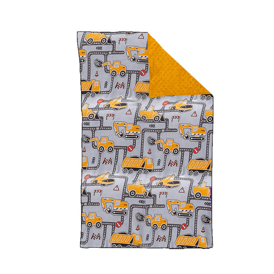 3.25 BL0199 Baby Kids Orange Gray Excavators Blankets Preorder