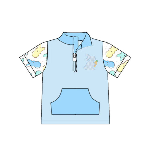 11.13 MOQ：5pcs BT1551 pre-order toddler boy clothes rabbit boy easter summer top shirt