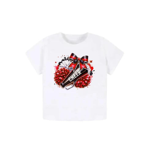 4.11 GT0992 Baby Girls Short Sleeves Bows CHEER Tee Shirts Top Preorder