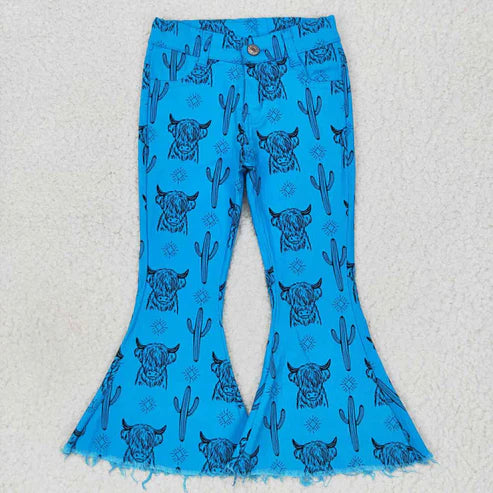 L-3.7 P0281 Alpine Bull Cactus Blue Denim Pants