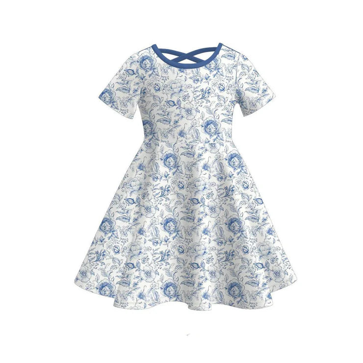 12.1 MOQ:5pcs GSD3268 pre-order toddler girl clothes floral girl summer dress