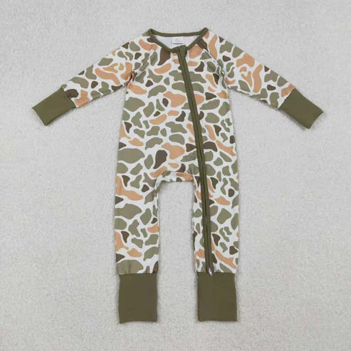 11.1 Sibling Baby Boys Green Orange Camo Southern Pajamas Button Shirts Hoodies Top