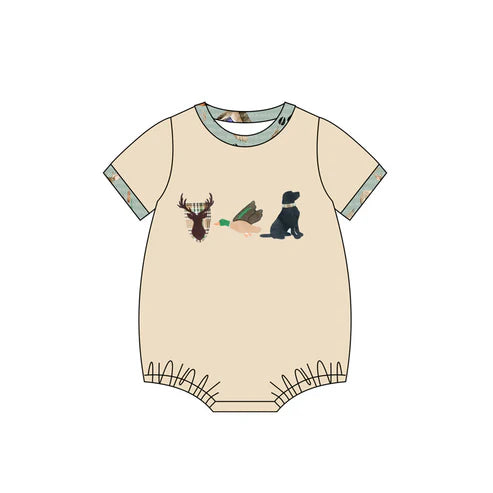 SR2338 Baby Infant Boys Hunting Deer Duck Dog Rompers preorder