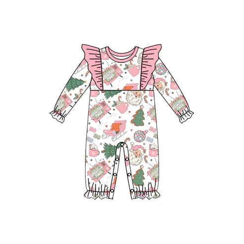 5.24  LR1901 Baby Infant Girls Pink Christmas Movie Rompers preorder