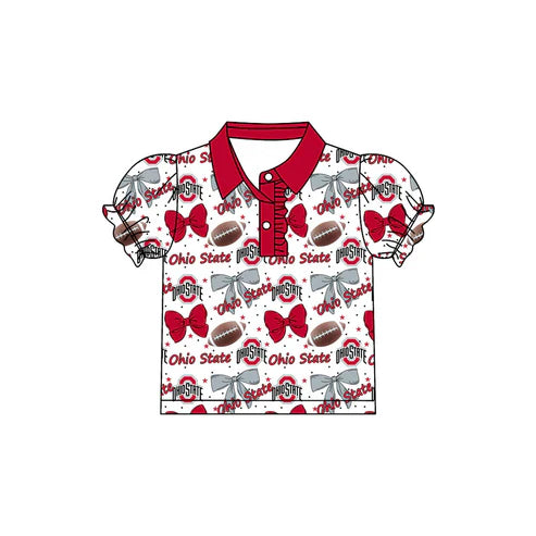 7.31  Custom Moq 5 Baby Girls Ohiostate Team Short Sleeve Tee Pullovers Polo Shirts Tops