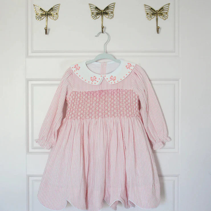 11.26 MOQ:5pcs GLD1543 pre-order toddler girl clothes bows print girl winter dress
