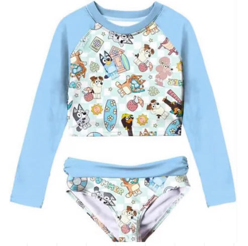 5.14 Two-piece cartoon dog swimsuit for girls