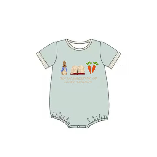 L-3.4 SR2727 Baby Infant Boys Easter Rabbits Short Sleeve Rompers preorder