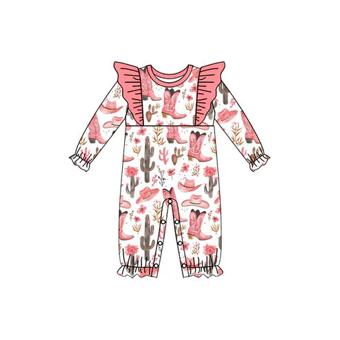 5.24  LR1901 Baby Infant Girls Pink Christmas Movie Rompers preorder