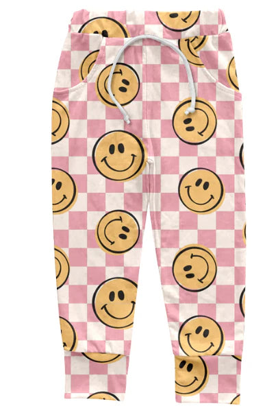 5.8 Girls Pink and white checkered pants