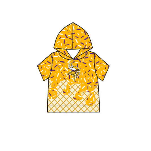 7.8 Custom Moq 3 Baby Boys YIKINGS Short Sleeves Drip Team Hoodies Top