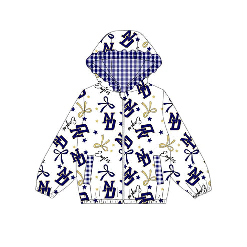 10.9  Custom Moq 5 Baby Boys Navy Eagles Team Zipper Hoodies Tops