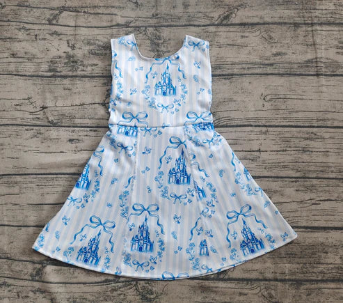 4.22 GSD2200 Baby Girls Blue Castles Yoga Skort Knee Length Dresses Preorder