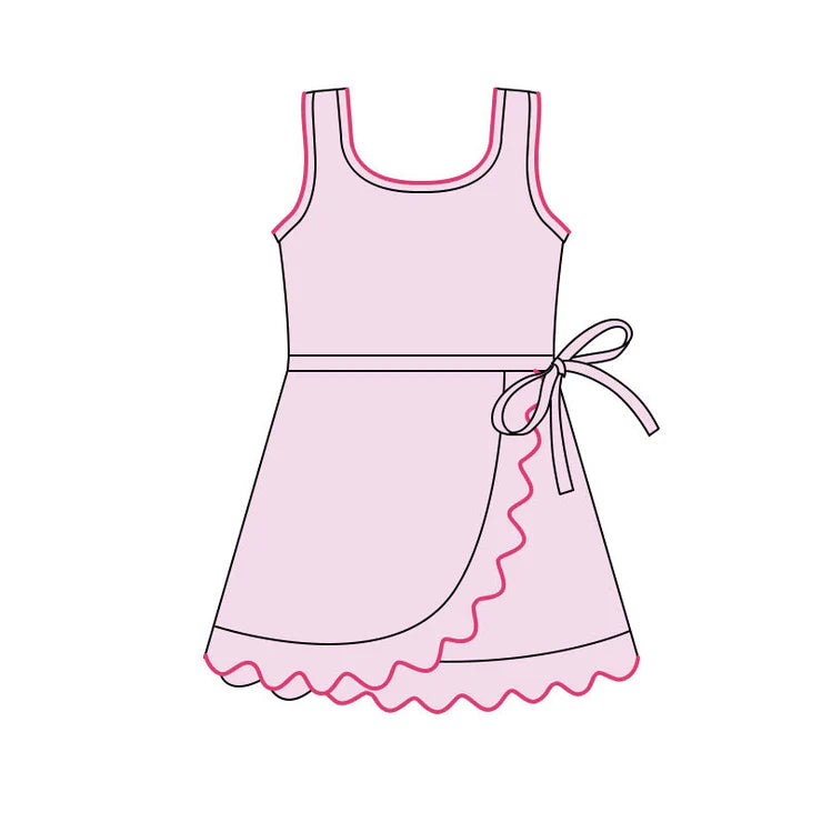 11.6 MOQ：5pcs GSD3034 pre-order toddler clothes pink girl yoga summer dress