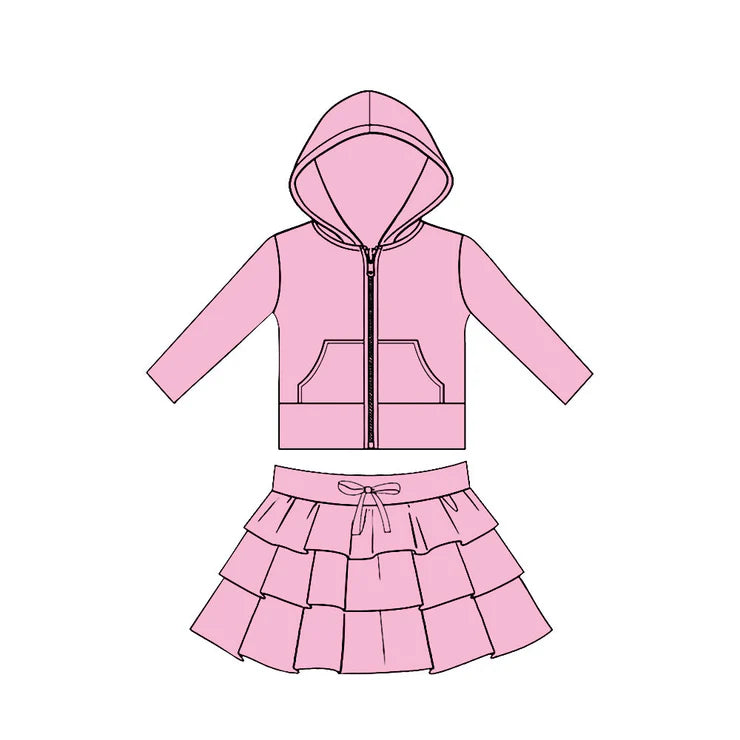 11.24 MOQ：5pcs GLD1523 pre-order baby girl clothes pink toddler girl yoga skirt outfit