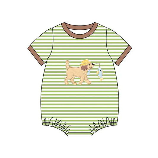 12.15 MOQ:5pcs SR3765 pre-order baby boy clothes fishing print toddler boy summer bubble