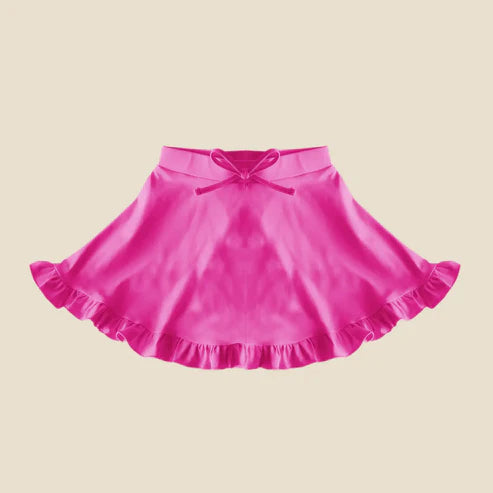 4.19 GLK0089 Baby Girls Hot Pink Yoga Ruffle Active Skirt Preorder