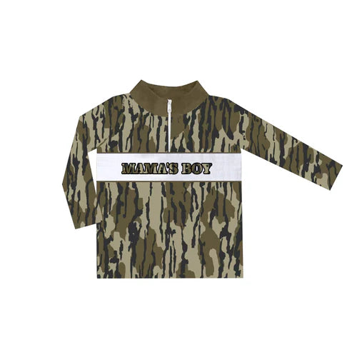 6.3 BT0971 Baby Boys Bottomland Camo Mama's Boy Zip Pullovers Tops Preorder
