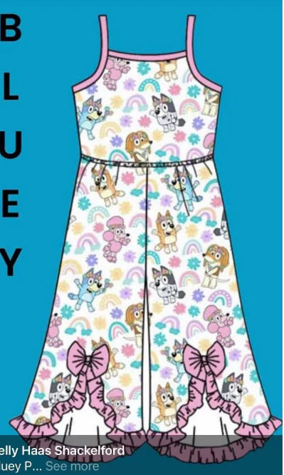 5.14 Girls cartoon dog rainbow sling onesie