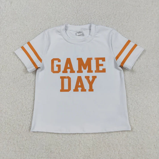9.3 GT1116 Baby Girls Short Sleeves Orange Game Day Yoga Tee Shirts Top