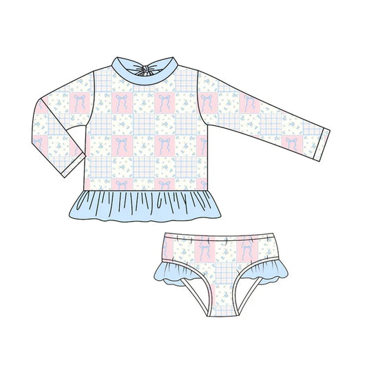 12.1 MOQ:5pcs S0642 pre-order baby girl clothes bows girl summer swimsuit beach wear