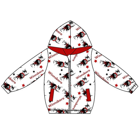 10.9 Custom Moq 5 Baby Boys Red Winnsboro Team Zipper Hoodies Tops
