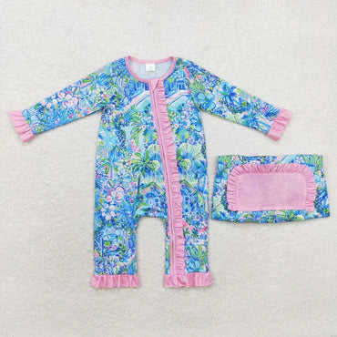 3.13 LR1339 RTS baby girl clothes floral girl winter romper-BAMBOO