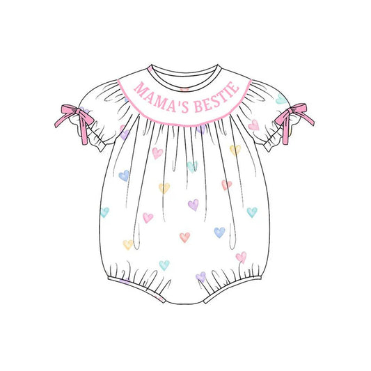 11.13 MOQ:5pcs SR3523 pre-order baby girl clothes mama’s bestie girl Valentine summer bubble