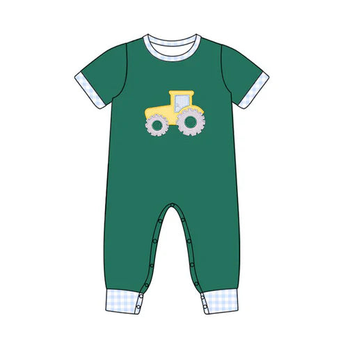 10.27 SR3332 Baby Boys Golf Truck Footie Rompers Preorder