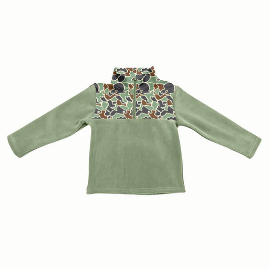 8.2  BT1308 Baby Boys Western Green Camo Zipper Pullovers Top Preorder