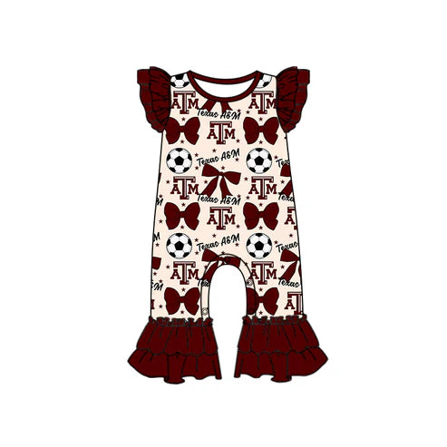 6.25 Custom Moq 3 each item Sibling Baby Girls ATM Team Romper Dress Clothes Sets